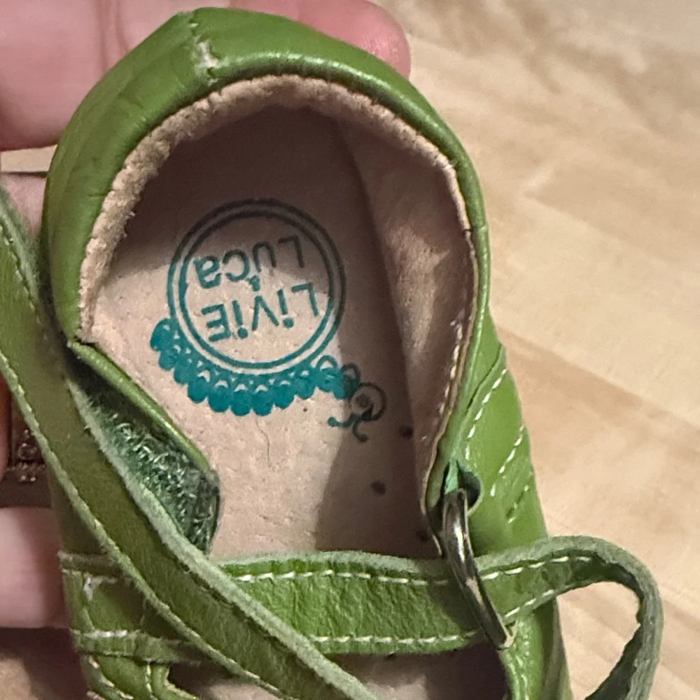 Livie & Luca Green Shoes with Pink Details